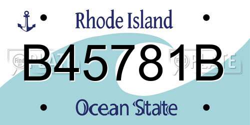 B45781B Rhode Island License Plate