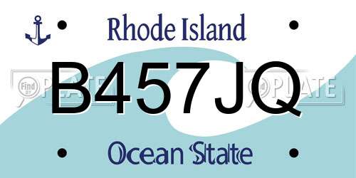 B457JQ Rhode Island License Plate