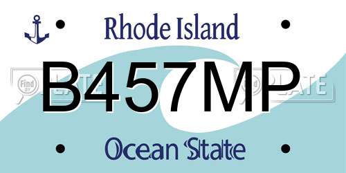 B457MP Rhode Island License Plate