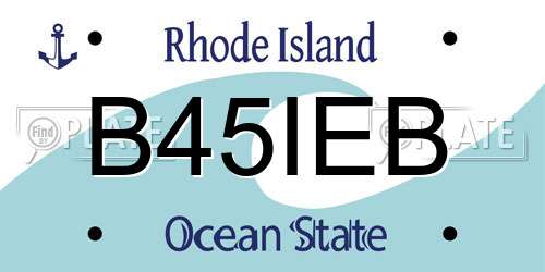 B45IEB Rhode Island License Plate
