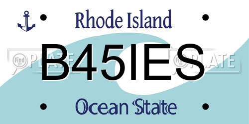 B45IES Rhode Island License Plate