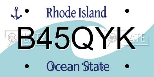 B45QYK Rhode Island License Plate