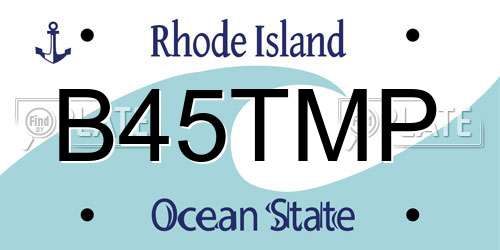 B45TMP Rhode Island License Plate