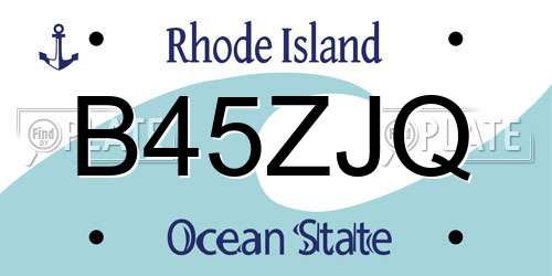 B45ZJQ Rhode Island License Plate