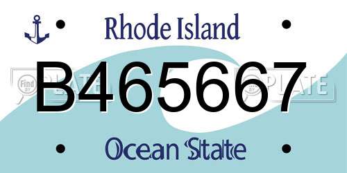 B465667 Rhode Island License Plate
