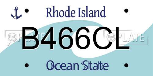 B466CL Rhode Island License Plate