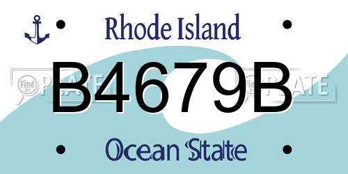 B4679B Rhode Island License Plate