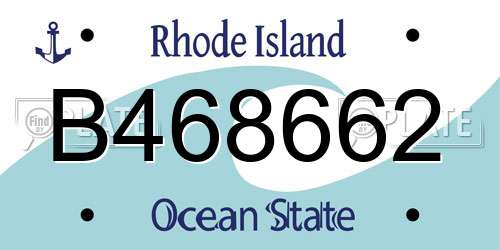 B468662 Rhode Island License Plate