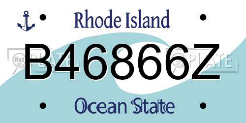 B46866Z Rhode Island License Plate