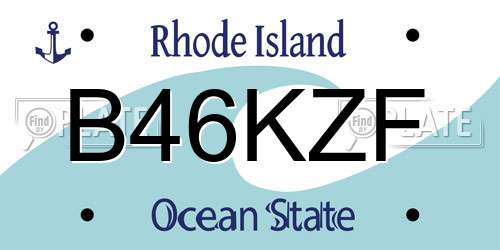 B46KZF Rhode Island License Plate