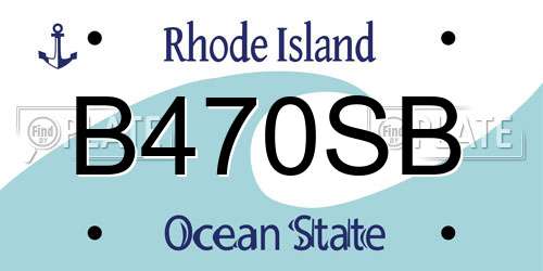 B470SB Rhode Island License Plate