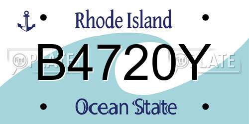 B4720Y Rhode Island License Plate