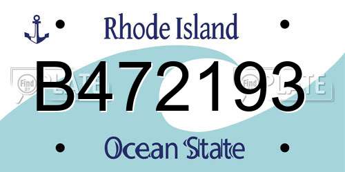 B472193 Rhode Island License Plate