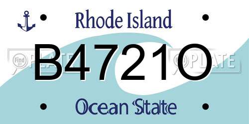 B4721O Rhode Island License Plate
