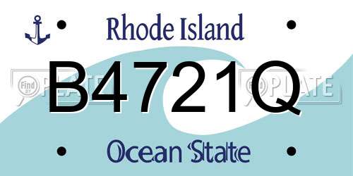 B4721Q Rhode Island License Plate