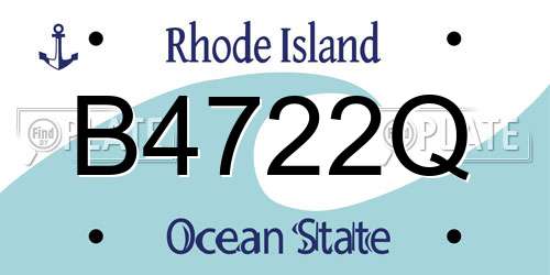 B4722Q Rhode Island License Plate