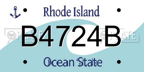 B4724B Rhode Island License Plate