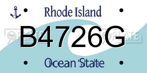 B4726G Rhode Island License Plate