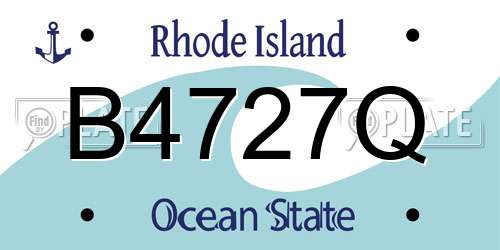 B4727Q Rhode Island License Plate
