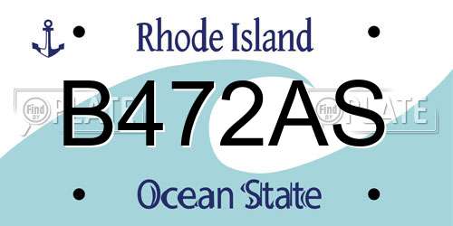 B472AS Rhode Island License Plate