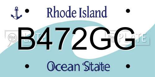 B472GG Rhode Island License Plate