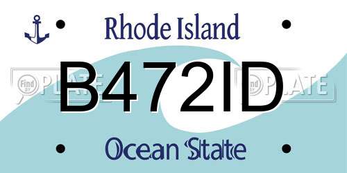 B472ID Rhode Island License Plate