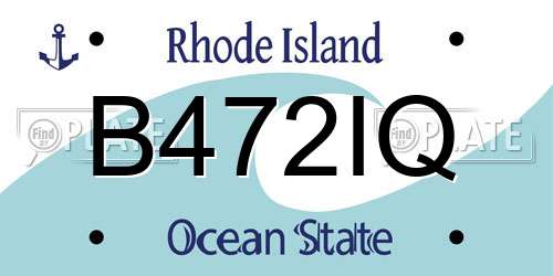 B472IQ Rhode Island License Plate