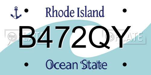 B472QY Rhode Island License Plate