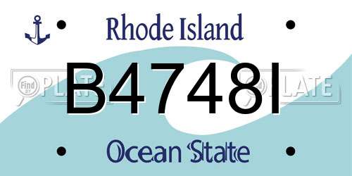 B4748I Rhode Island License Plate