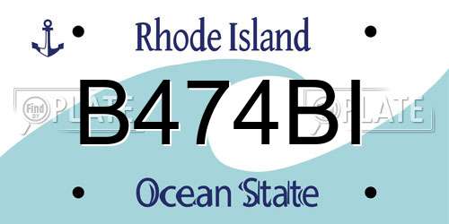 B474BI Rhode Island License Plate