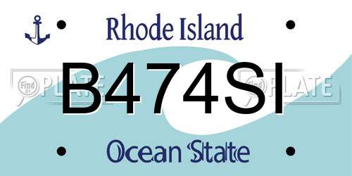 B474SI Rhode Island License Plate