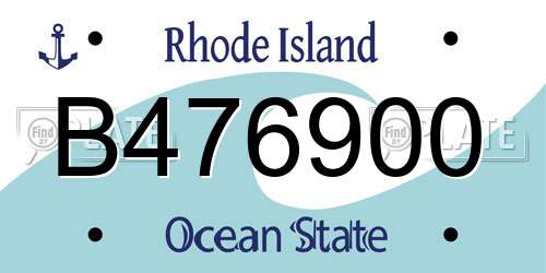 B476900 Rhode Island License Plate