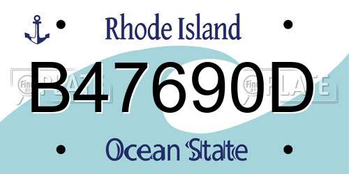 B47690D Rhode Island License Plate
