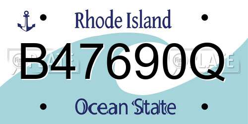 B47690Q Rhode Island License Plate