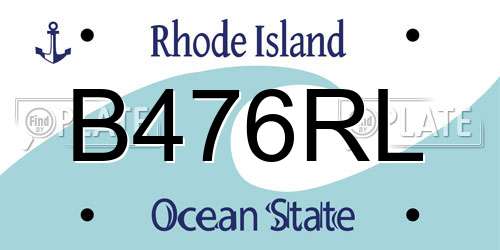 B476RL Rhode Island License Plate