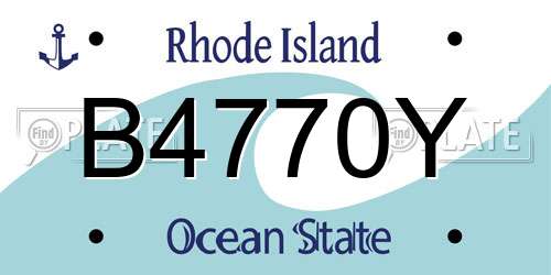 B4770Y Rhode Island License Plate