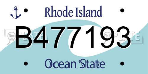 B477193 Rhode Island License Plate