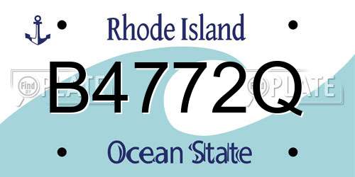 B4772Q Rhode Island License Plate