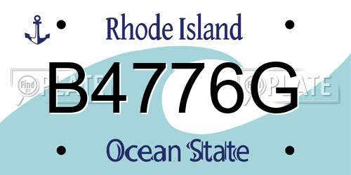 B4776G Rhode Island License Plate