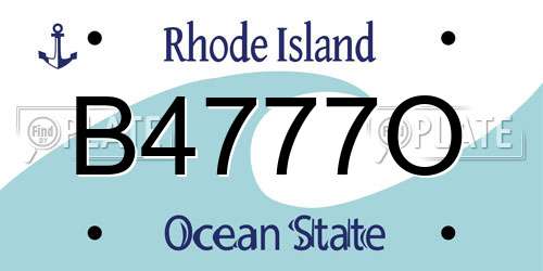 B4777O Rhode Island License Plate