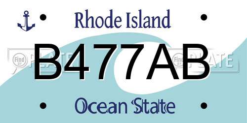 B477AB Rhode Island License Plate