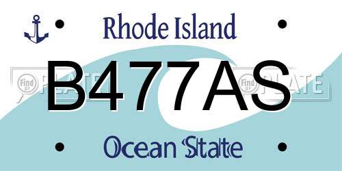 B477AS Rhode Island License Plate