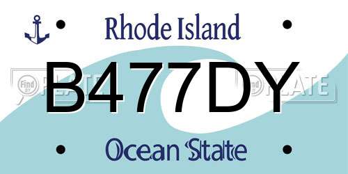 B477DY Rhode Island License Plate