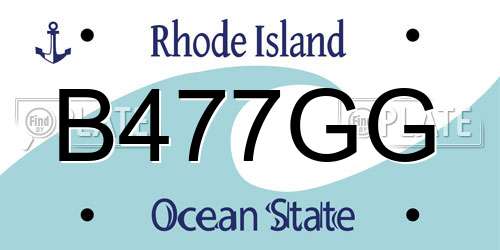 B477GG Rhode Island License Plate