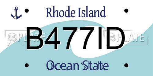 B477ID Rhode Island License Plate