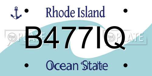 B477IQ Rhode Island License Plate