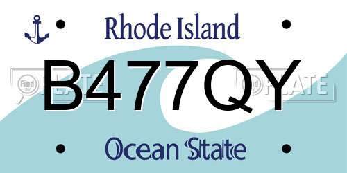 B477QY Rhode Island License Plate