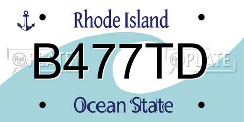 B477TD Rhode Island License Plate