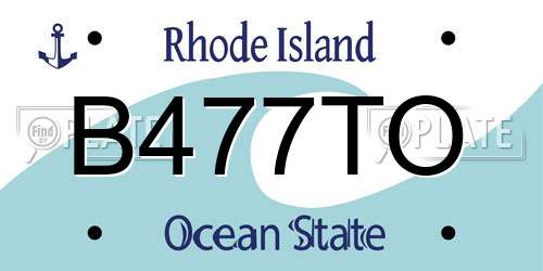 B477TO Rhode Island License Plate