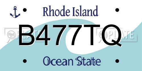 B477TQ Rhode Island License Plate